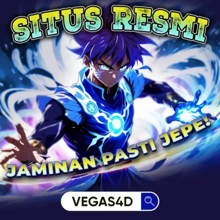 VEGAS4D Situs Resmi dengan karakter anime dan headline Jaminan Pasti Jepe