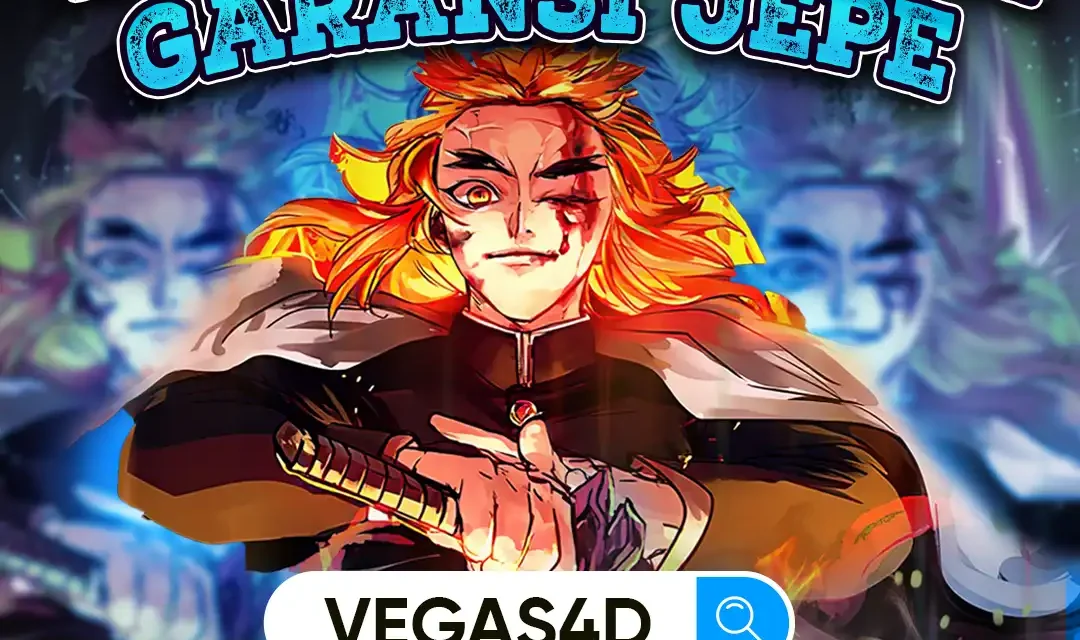 VEGAS4D Web Terpercaya dengan karakter anime dan headline Kasih Bukti Bukan Janji