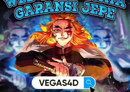 VEGAS4D Web Terpercaya dengan karakter anime dan headline Kasih Bukti Bukan Janji