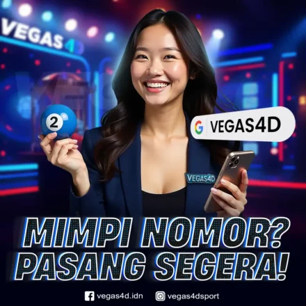 VEGAS4D Mimpi Nomor dengan bola nomor 2 dan tampilan smartphone