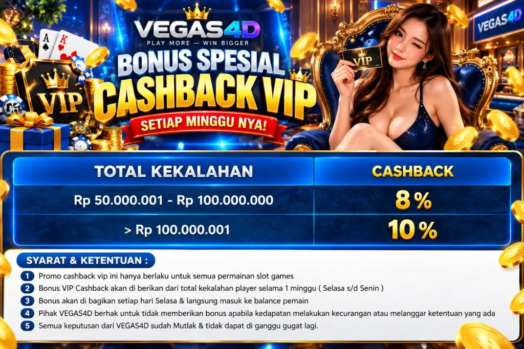 Cashback VIP VEGAS4D promo game online